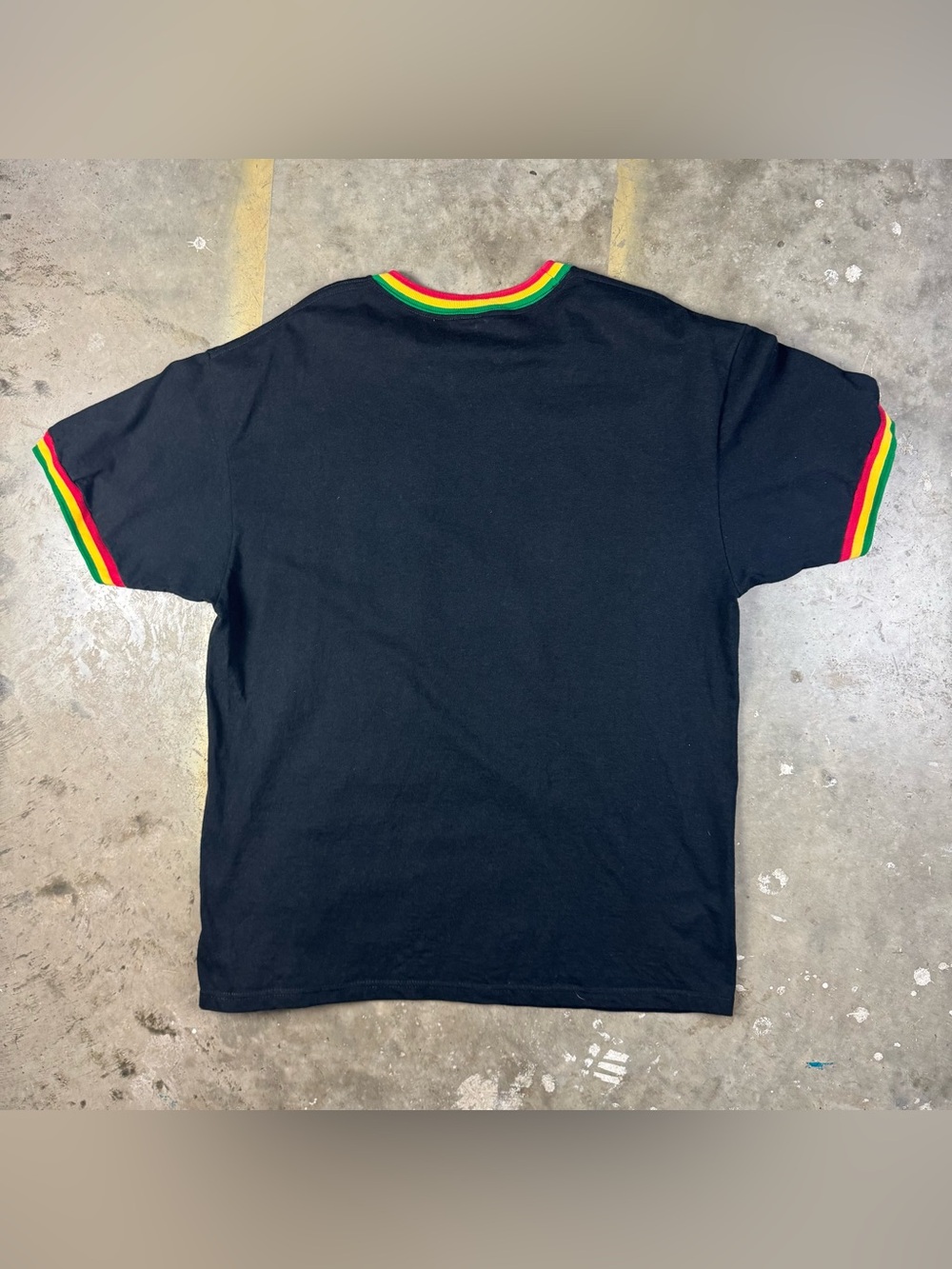 Vintage Jamaica T-Shirt Size XL Ringer Rastafarian Reggae 1990s Y2K 2000s Lion - Picture 4 of 4